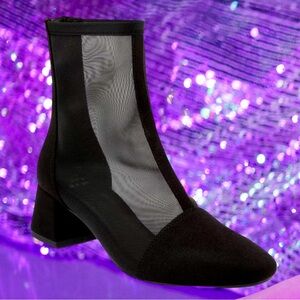 🆕A New Day Women’s Black “Celaena” Black Mesh-Suede Heeled Boots❤️❤️Sz: 11M